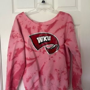 WKU Sweatshirt - Pink & White Tie Dye